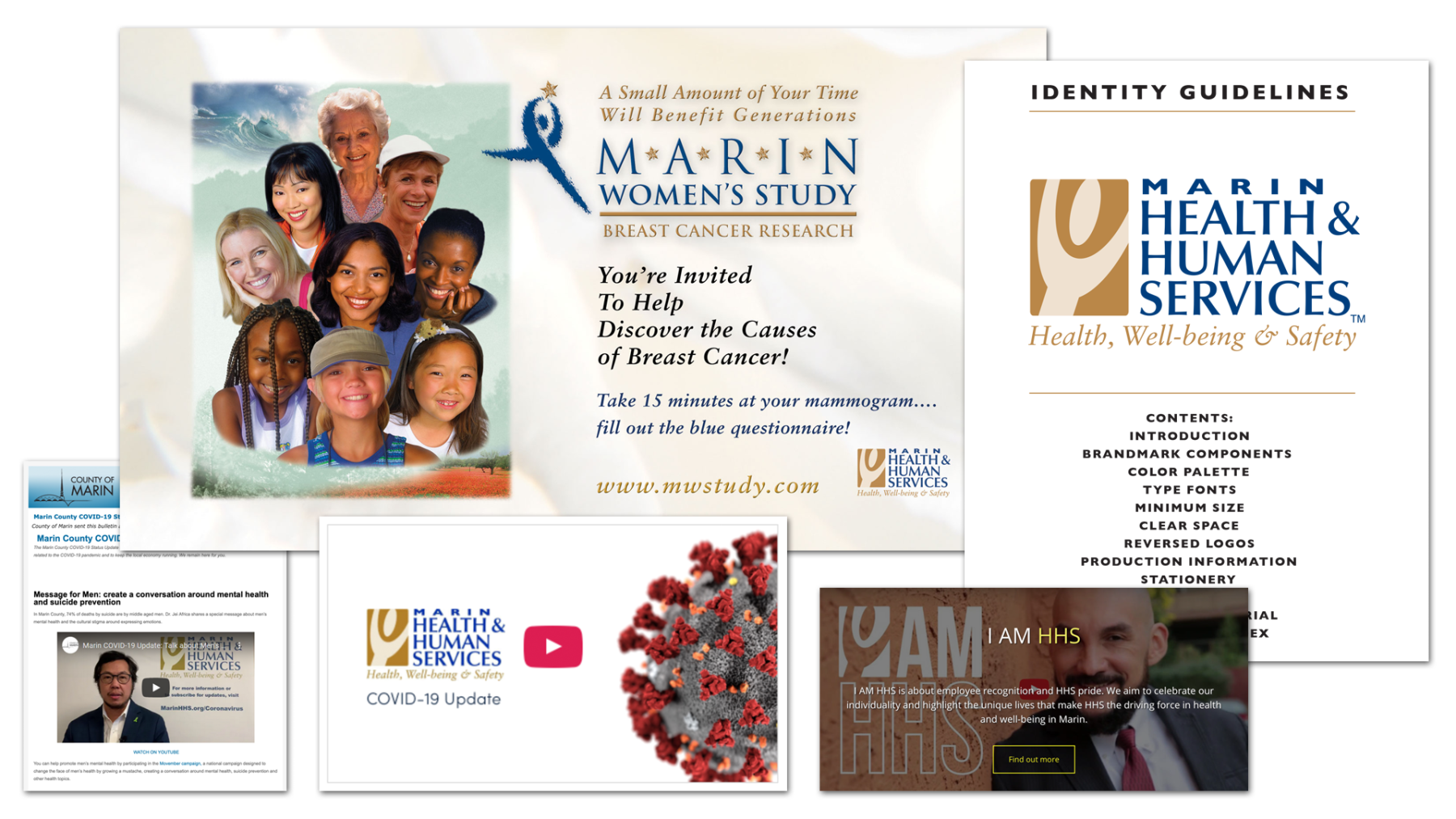 Marin Health & Human Services branding exhibit